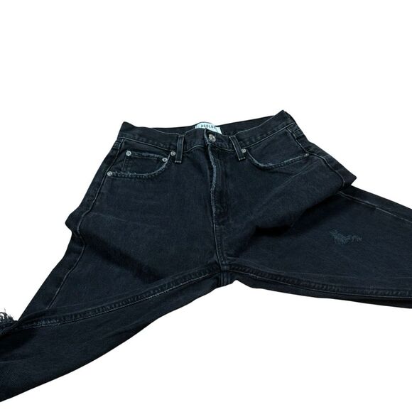 AGOLDE Cherie High Rise Straight Leg Jeans Distortion Black Women's Size 25 - Picture 4 of 15